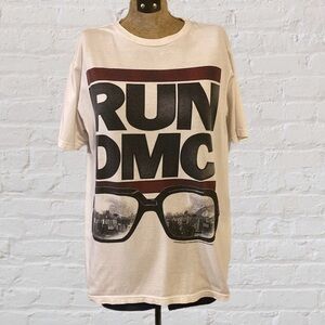 Run DMC Retro Classic White 100% Cotton Short Sleeve Graphic Tee Top